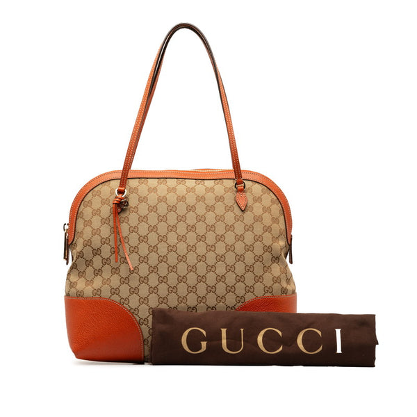 グッチ GGキャンバス ショルダーバッグ 323673 ベージュ オレンジ キャンバス レザー レディース GUCCI 【中古】