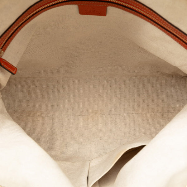 グッチ GGキャンバス ショルダーバッグ 323673 ベージュ オレンジ キャンバス レザー レディース GUCCI 【中古】