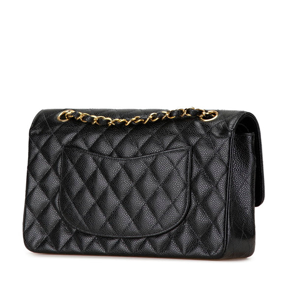シャネル ココマーク マトラッセ25 チェーン ショルダーバッグ  ブラック キャビアスキン レディース CHANEL 【中古】