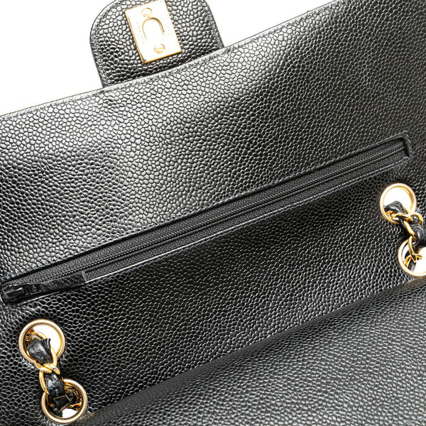 シャネル ココマーク マトラッセ25 チェーン ショルダーバッグ  ブラック キャビアスキン レディース CHANEL 【中古】