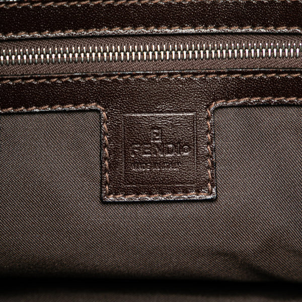 フェンディ ズッカ マンマバケット ワンショルダーバッグ ハンドバッグ 26325 ブラウン キャンバス レザー レディース FENDI 【中古】