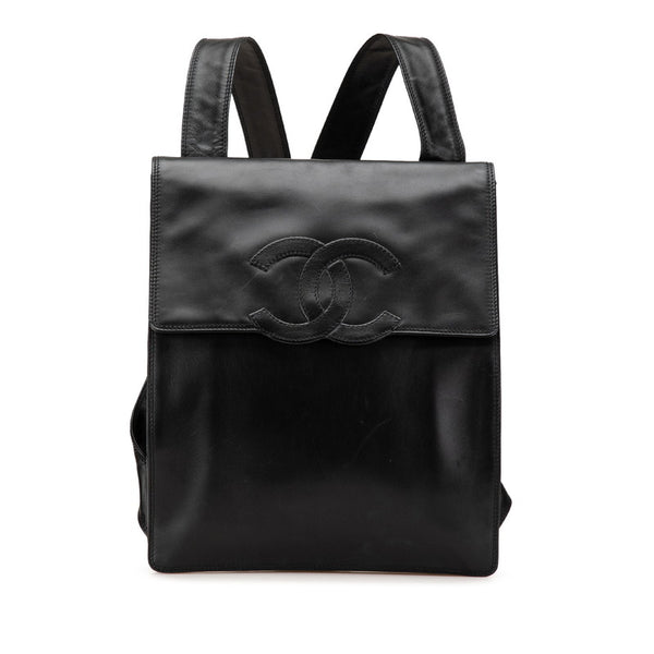 シャネル ココマーク リュック バックパック ブラック ラムスキン レディース CHANEL 【中古】