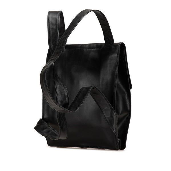 シャネル ココマーク リュック バックパック ブラック ラムスキン レディース CHANEL 【中古】