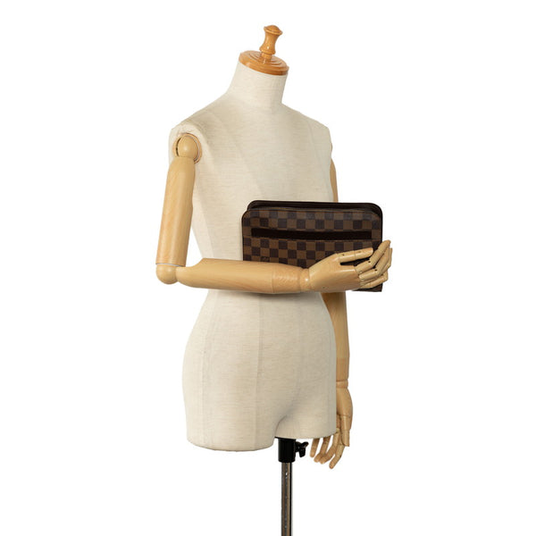 ルイ ヴィトン ダミエ サンルイ セカンドバッグ N51993 ブラウン PVC レザー レディース LOUIS VUITTON 【中古】