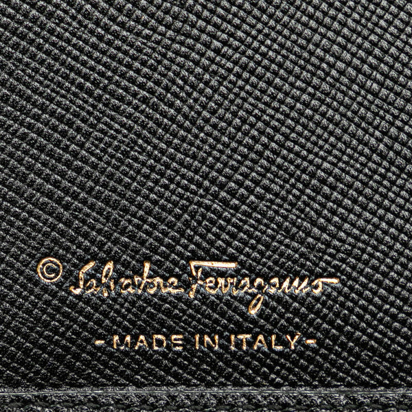 サルヴァトーレフェラガモ ガンチーニ 長財布 ブラック レザー レディース Salvatore Ferragamo 【中古】