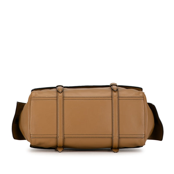 ボッテガヴェネタ イントレチャート ハンドバッグ ブラウン ベージュ レザー レディース BOTTEGAVENETA 【中古】