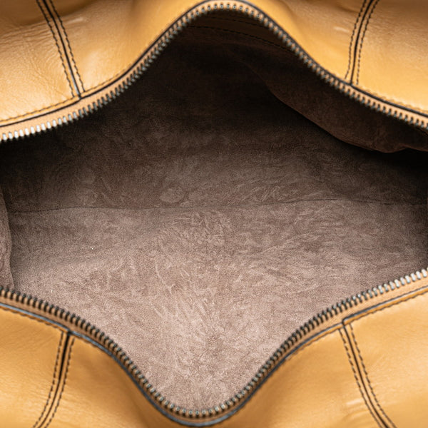 ボッテガヴェネタ イントレチャート ハンドバッグ ブラウン ベージュ レザー レディース BOTTEGAVENETA 【中古】
