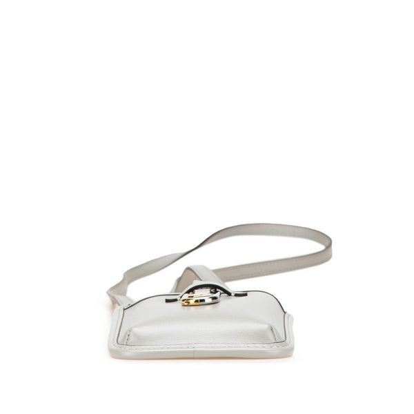 フェンディ フォンホルダー ポーチ ショルダーバッグ 7AS131 グレー レザー レディース FENDI 【中古】