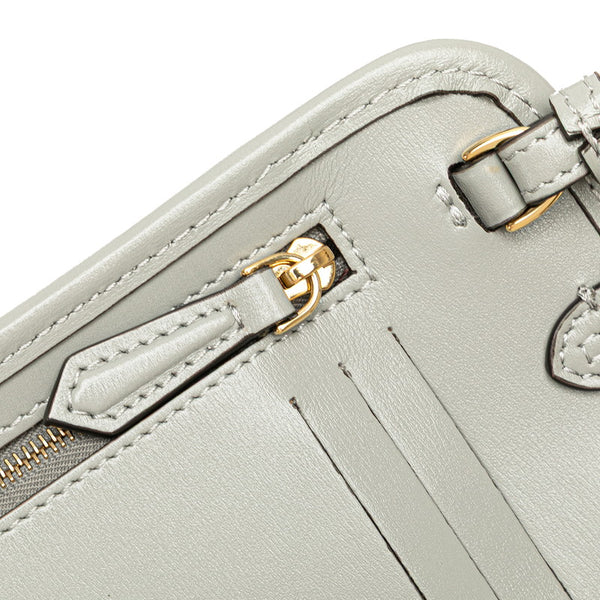 フェンディ フォンホルダー ポーチ ショルダーバッグ 7AS131 グレー レザー レディース FENDI 【中古】