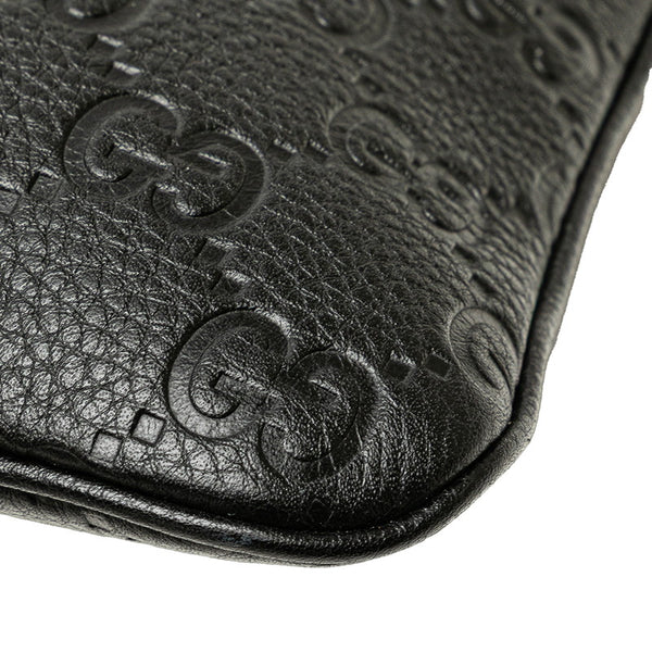 グッチ GGエンブレム ミディアム チェーンハンドバッグ ショルダーバッグ 2WAY 815277 ブラック レザー レディース GUCCI 【中古】
