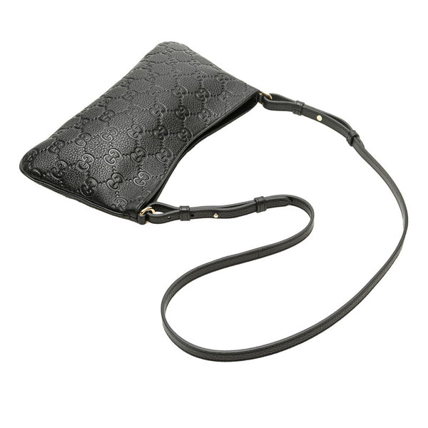 グッチ GGエンブレム ミディアム チェーンハンドバッグ ショルダーバッグ 2WAY 815277 ブラック レザー レディース GUCCI 【中古】