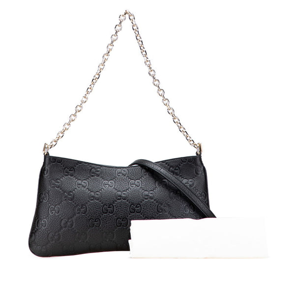 グッチ GGエンブレム ミディアム チェーンハンドバッグ ショルダーバッグ 2WAY 815277 ブラック レザー レディース GUCCI 【中古】