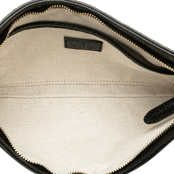 グッチ GGエンブレム ミディアム チェーンハンドバッグ ショルダーバッグ 2WAY 815277 ブラック レザー レディース GUCCI 【中古】