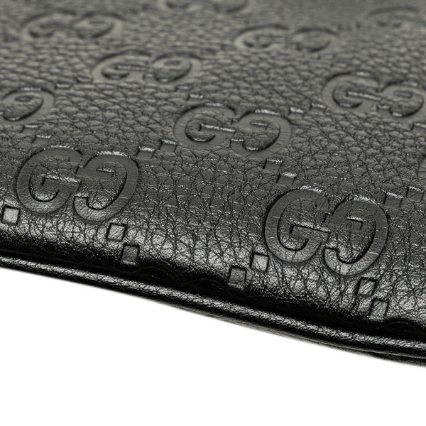 グッチ GGエンブレム ミディアム チェーンハンドバッグ ショルダーバッグ 2WAY 815277 ブラック レザー レディース GUCCI 【中古】
