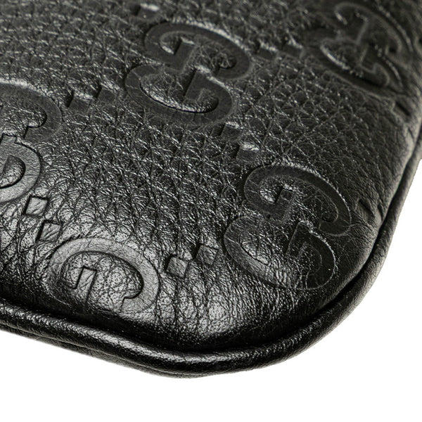 グッチ GGエンブレム ミディアム チェーンハンドバッグ ショルダーバッグ 2WAY 815277 ブラック レザー レディース GUCCI 【中古】