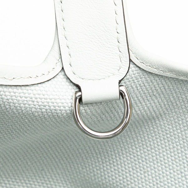 エルメス ピコタンロック カーゴ PM ハンドバッグ グリプラチナ ライトブルー スイフト トワルゴエラン レディース HERMES 【中古】