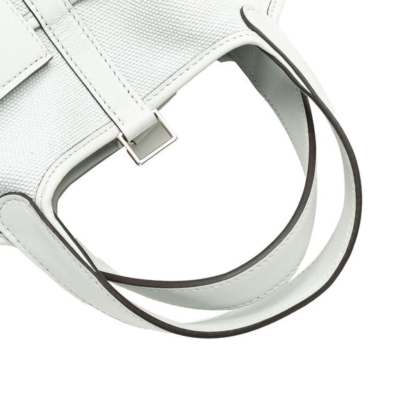 エルメス ピコタンロック カーゴ PM ハンドバッグ グリプラチナ ライトブルー スイフト トワルゴエラン レディース HERMES 【中古】