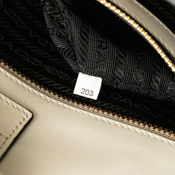 プラダ ロゴ サフィアーノ ハンドバッグ ショルダーバッグ 2WAY ホワイト レザー レディース PRADA 【中古】