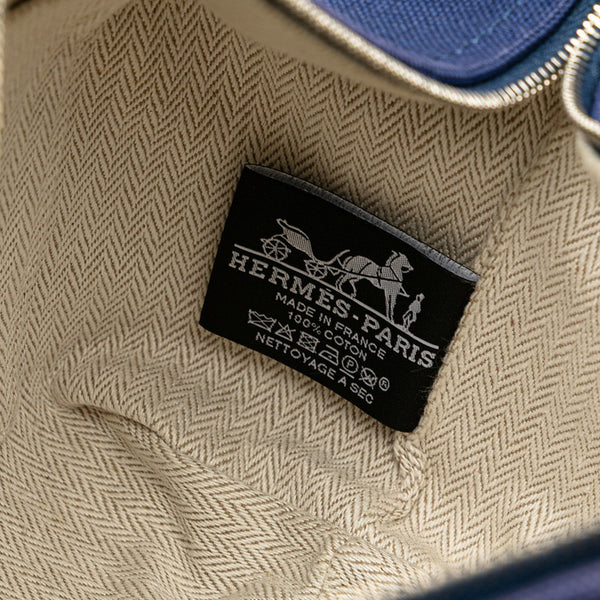エルメス ブリッド ア ブラックPM ハンドバッグ ポーチ ブルーマリン コットン レディース HERMES 【中古】