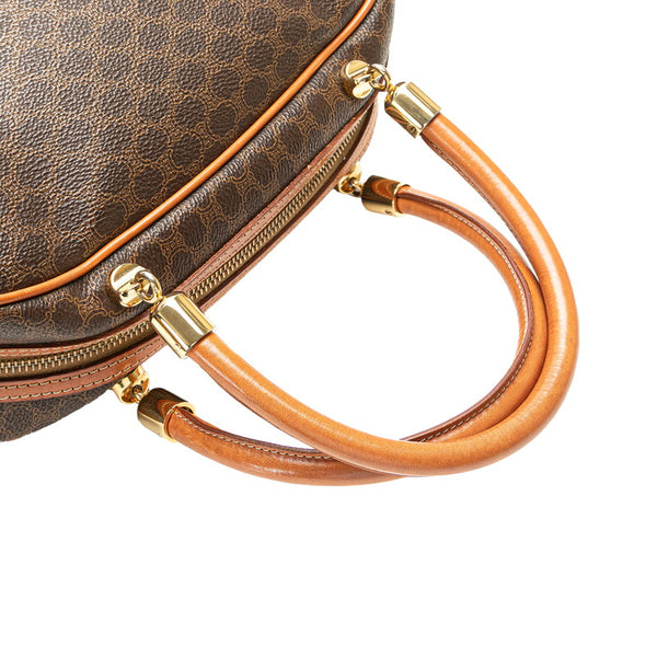 セリーヌ マカダム ハンドバッグ ブラウン PVC レザー レディース CELINE 【中古】