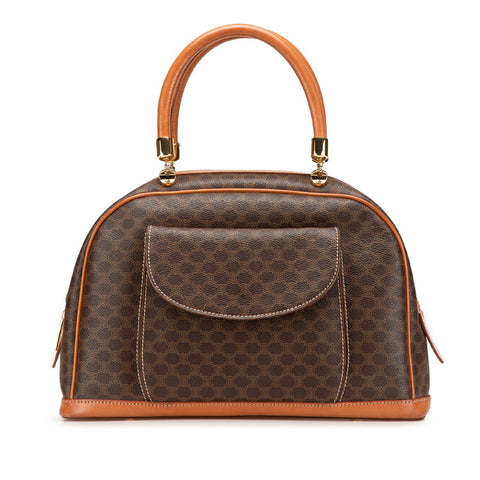 セリーヌ マカダム ハンドバッグ ブラウン PVC レザー レディース CELINE 【中古】