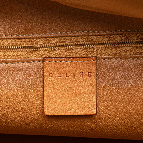 セリーヌ マカダム ハンドバッグ ブラウン PVC レザー レディース CELINE 【中古】