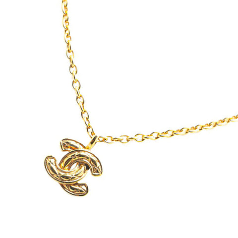 シャネル ココマーク マトラッセ ネックレス ゴールド メッキ レディース CHANEL 【中古】
