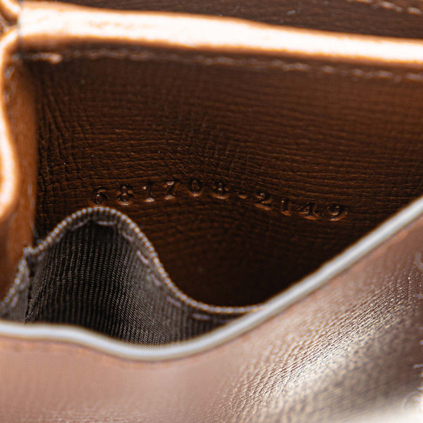 グッチ × バレンシアガ GGキャンバス 三つ折り財布 681708 ベージュ ブラウン キャンバス レザー レディース GUCCI 【中古】