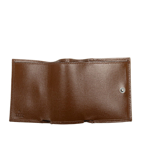 グッチ × バレンシアガ GGキャンバス 三つ折り財布 681708 ベージュ ブラウン キャンバス レザー レディース GUCCI 【中古】