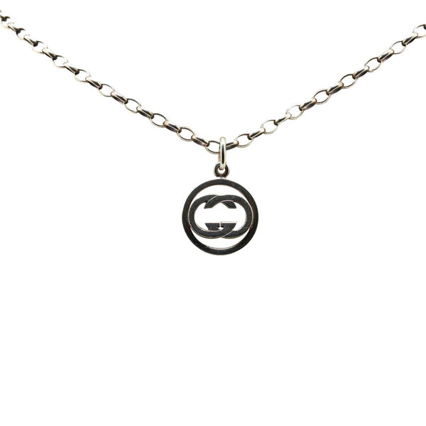 グッチ インターロッキングG ラウンド ネックレス SV925 シルバー レディース GUCCI 【中古】