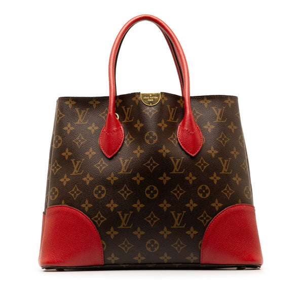 ルイ ヴィトン モノグラム フランドリン ハンドバッグ トートバッグ M41596 ブラウン レッド PVC レザー レディース LOUIS VUITTON 【中古】