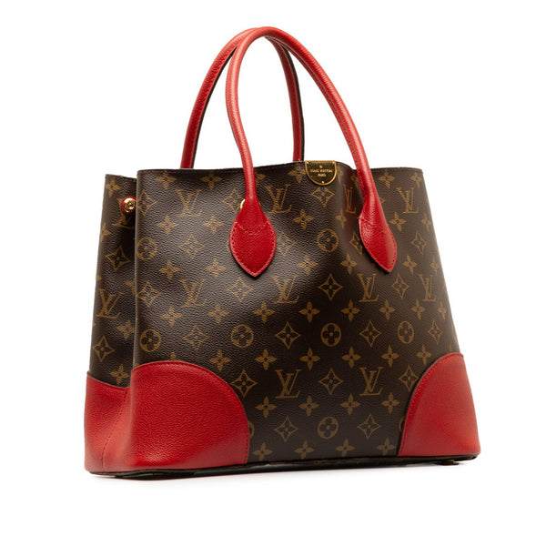 ルイ ヴィトン モノグラム フランドリン ハンドバッグ トートバッグ M41596 ブラウン レッド PVC レザー レディース LOUIS VUITTON 【中古】