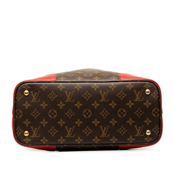 ルイ ヴィトン モノグラム フランドリン ハンドバッグ トートバッグ M41596 ブラウン レッド PVC レザー レディース LOUIS VUITTON 【中古】
