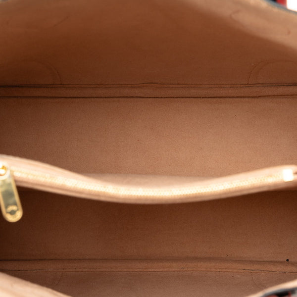 ルイ ヴィトン モノグラム フランドリン ハンドバッグ トートバッグ M41596 ブラウン レッド PVC レザー レディース LOUIS VUITTON 【中古】