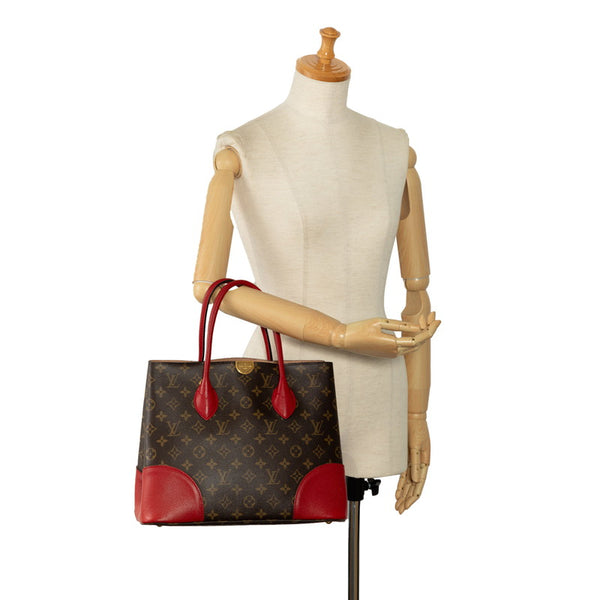 ルイ ヴィトン モノグラム フランドリン ハンドバッグ トートバッグ M41596 ブラウン レッド PVC レザー レディース LOUIS VUITTON 【中古】