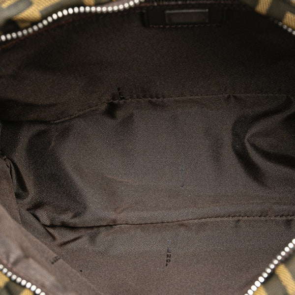フェンディ ズッカ トートバッグ 16165 ブラウン ナイロン レザー レディース FENDI 【中古】