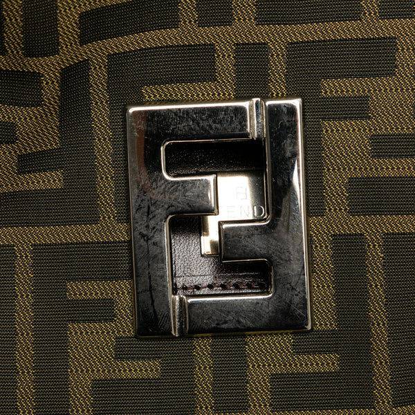 フェンディ ズッカ トートバッグ 16165 ブラウン ナイロン レザー レディース FENDI 【中古】