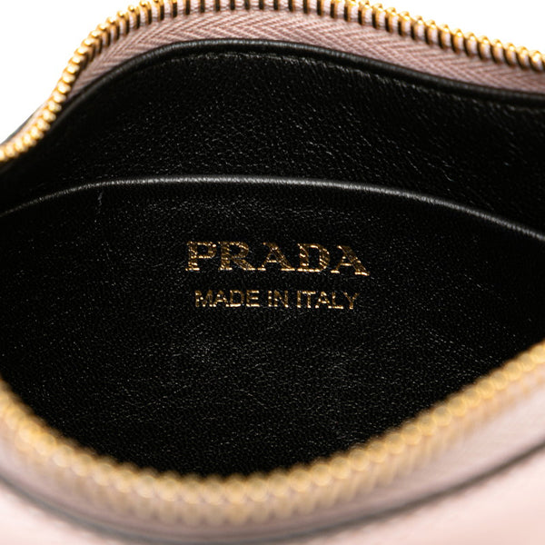 プラダ 三角ロゴプレート アーケ スモール ハンドバッグ ショルダーバッグ 2WAY 1BC194 ピンク レザー レディース PRADA 【中古】