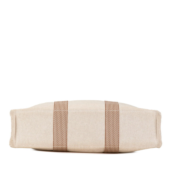 エルメス ニューフールトゥ トートMM トートバッグ ベージュ ブラウン キャンバス レディース HERMES 【中古】