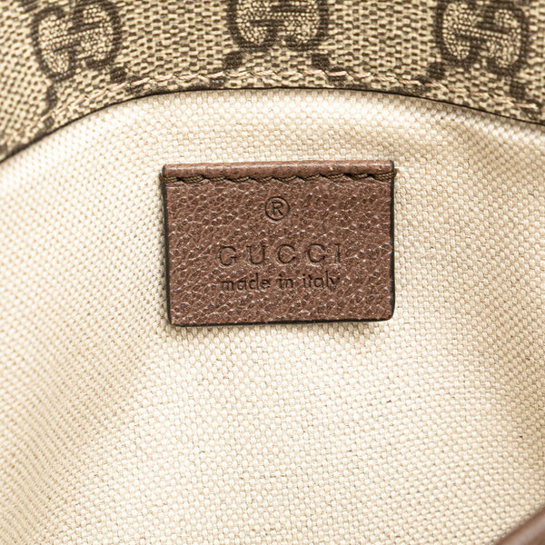 グッチ GGスプリーム ネオヴィンテージ キャットヘッド シェリーライン ボディバッグ ウエストバッグ 493930 ブラウン ベージュ PVC レザー メンズ GUCCI 【中古】