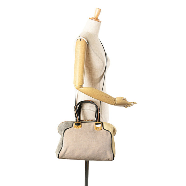 フェンディ カメレオン ハンドバッグ ショルダーバッグ 2WAY 8BL114 ベージュ マルチカラー キャンバス エナメル レディース FENDI 【中古】