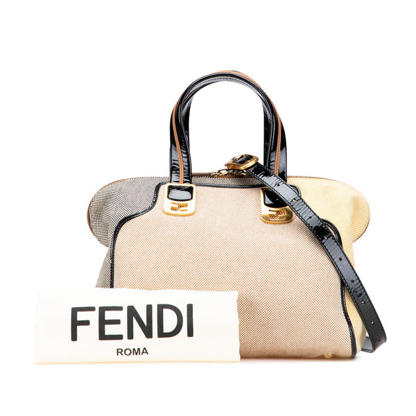 フェンディ カメレオン ハンドバッグ ショルダーバッグ 2WAY 8BL114 ベージュ マルチカラー キャンバス エナメル レディース FENDI 【中古】