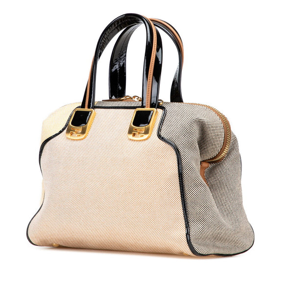 フェンディ カメレオン ハンドバッグ ショルダーバッグ 2WAY 8BL114 ベージュ マルチカラー キャンバス エナメル レディース FENDI 【中古】