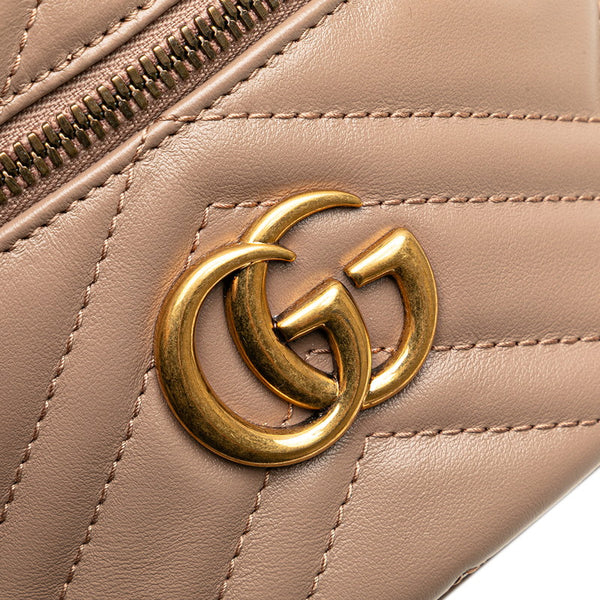 グッチ GGマーモント バニティ リュック バックパック 598594 ピンクベージュ レザー レディース GUCCI 【中古】