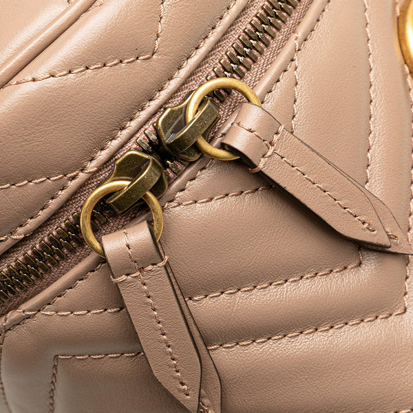 グッチ GGマーモント バニティ リュック バックパック 598594 ピンクベージュ レザー レディース GUCCI 【中古】