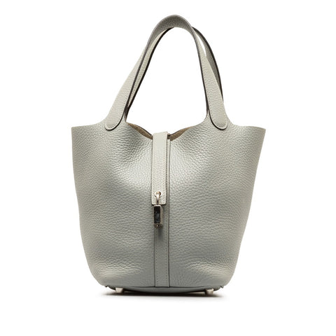 エルメス ピコタンロックPM ハンドバッグ グリペール ライトグレー トリヨンクレマンス レディース HERMES 【中古】