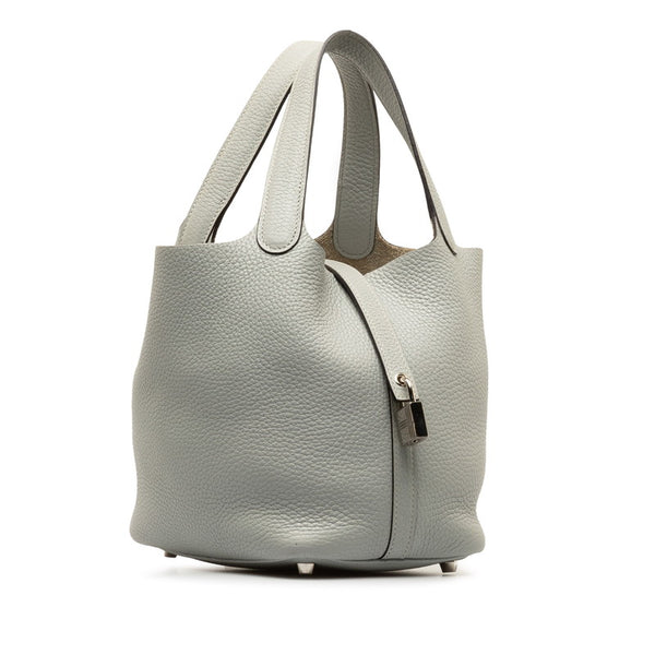 エルメス ピコタンロックPM ハンドバッグ グリペール ライトグレー トリヨンクレマンス レディース HERMES 【中古】