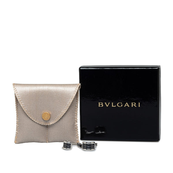 ブルガリ ビーゼロワン ハーフサークルリング 2連バンドL カフス ブラック SV925 シルバー セラミック メンズ BVLGARI 【中古】