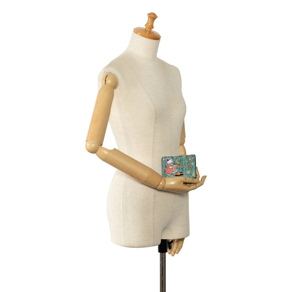 グッチ ×ヒグチユウコ YUKO HIGUCHI 二つ折り財布 コンパクトウォレット 658244 ブルー マルチカラー PVC レザー レディース GUCCI 【中古】