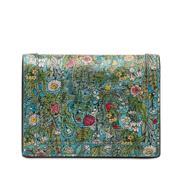 グッチ ×ヒグチユウコ YUKO HIGUCHI 二つ折り財布 コンパクトウォレット 658244 ブルー マルチカラー PVC レザー レディース GUCCI 【中古】